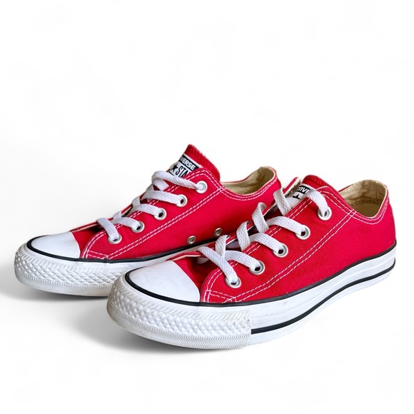 Converse All Star Chuck Taylor Low Red White Sneaker Shoes Womens Size US 6 - Picture 4 of 12